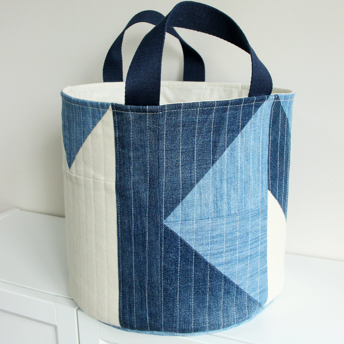 Quilted Denim Storage Basket